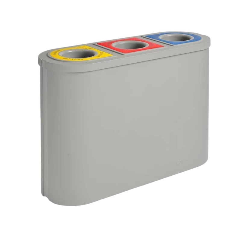Triomf Recyclingstation - 3 Stromen - Synthetisch - Lichtgrijs - 3 x 45L